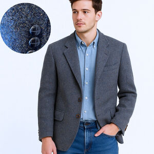 Vintage 80s Scottish Harris Tweed 100% Wool Blazer 44R Union Made in Canada